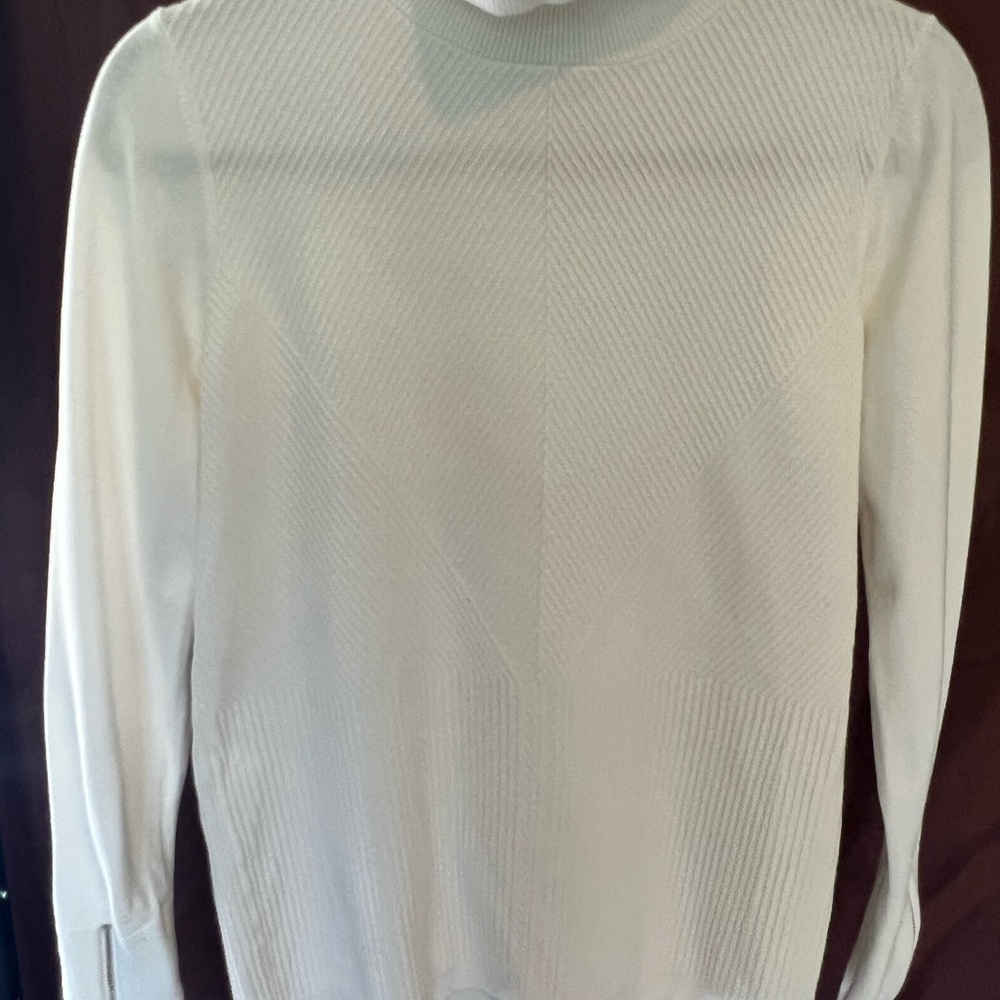 White House Black Market Cream Sweater with Square Neck - Picture 6 of 6
